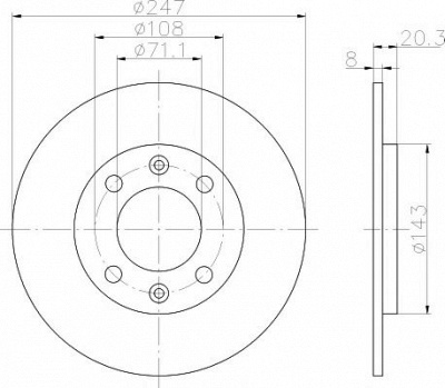 HELLA PAGID 8dd355101811 -  Тормозной диск